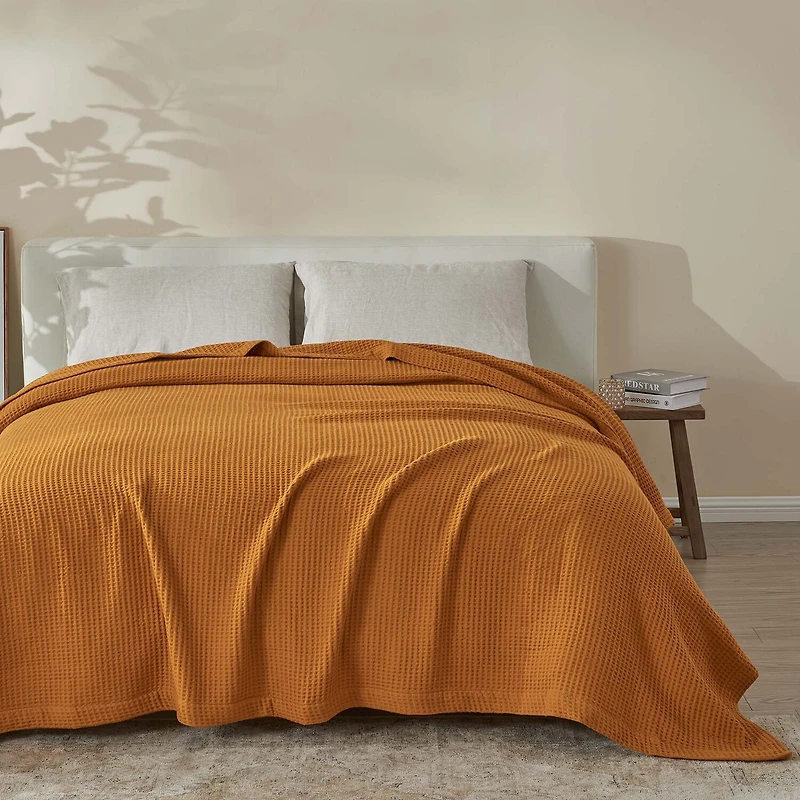 Patina Vie Maison Cotton Waffle Weave Throw Blanket