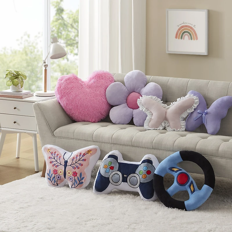 INK+IVY Kids Ruffled Butterfly Throw Pillow