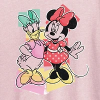 Womens Crew Neck Short Sleeve Classic Fit Daisy Duck Minnie Mouse Graphic T-Shirt