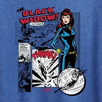 Black Widow Panels Womens Crew Neck Short Sleeve Classic Fit Marvel Graphic T-Shirt