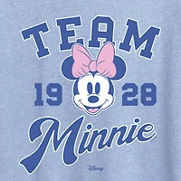 Womens Crew Neck Short Sleeve Classic Fit Minnie Mouse Graphic T-Shirt