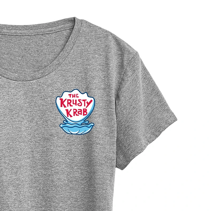Krusty Krab Womens Crew Neck Short Sleeve Classic Fit Spongebob Graphic T-Shirt