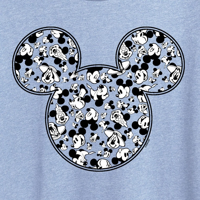 Meta Mickey Womens Crew Neck Short Sleeve Classic Fit Mouse Graphic T-Shirt