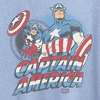 Womens Crew Neck Short Sleeve Classic Fit Captain America Graphic T-Shirt