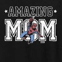 Amazing Mom Womens Crew Neck Short Sleeve Classic Fit Spiderman Graphic T-Shirt