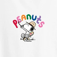 Peanuts Doodle Womens Crew Neck Short Sleeve Classic Fit Graphic T-Shirt