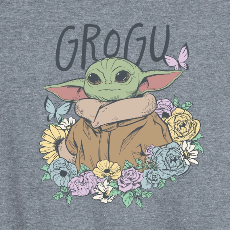 Floral Spring Grogu Womens Scoop Neck Sleeveless Baby Yoda Tank Top
