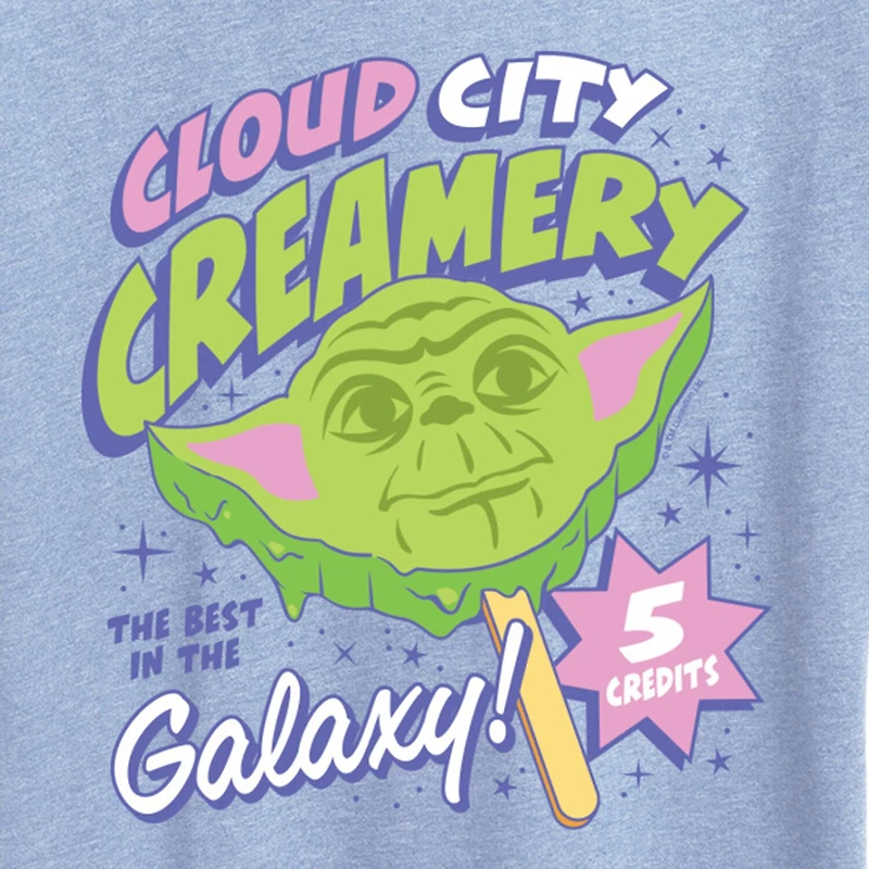 Cloud City Creamery Womens Crew Neck Short Sleeve Classic Fit Star Wars Graphic T-Shirt