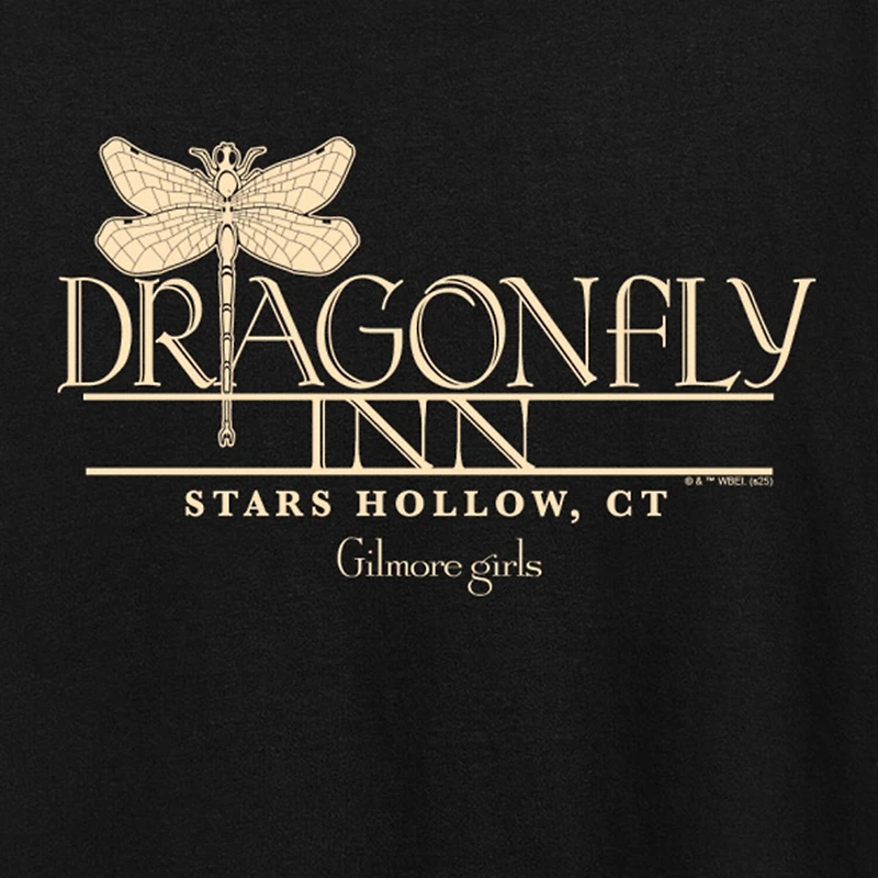 Gilmore Girls Dragonfly Inn Stars Hallow Womens Crew Neck Short Sleeve Classic Fit Graphic T-Shirt