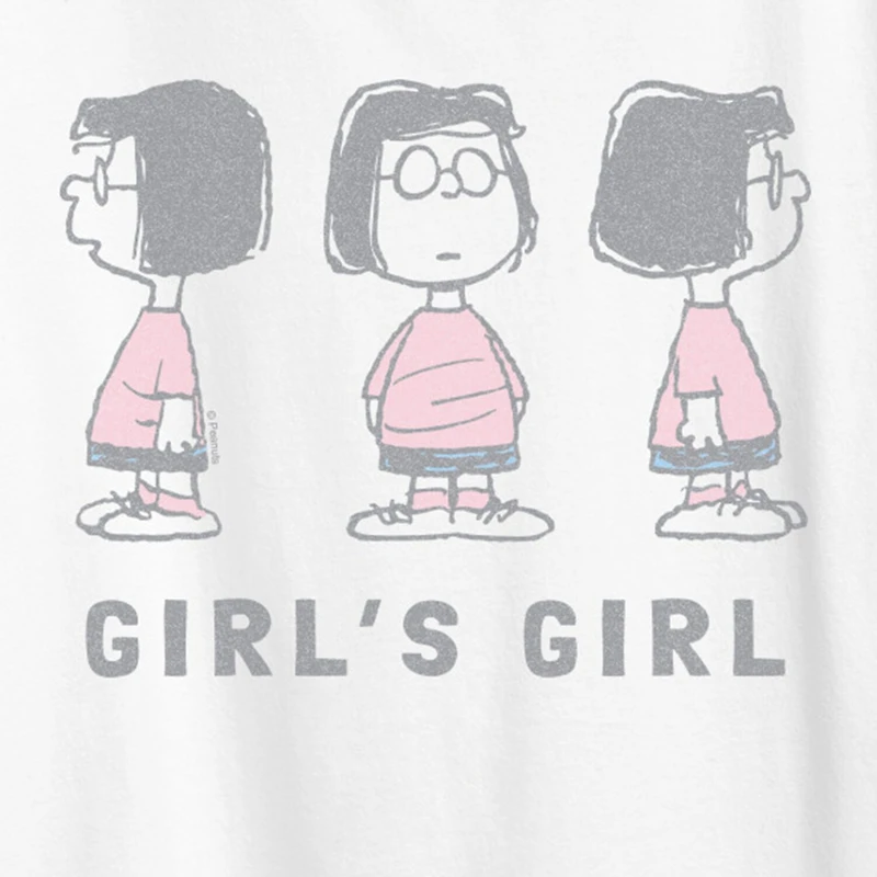 Marcie Girls Girl Womens Crew Neck Short Sleeve Classic Fit Peanuts Graphic T-Shirt