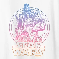 Gradient Womens Crew Neck Short Sleeve Classic Fit Star Wars Graphic T-Shirt