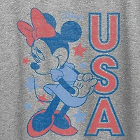 Womens Crew Neck Short Sleeve Classic Fit Minnie Mouse Graphic T-Shirt