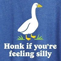 Honk If Feeling Silly Womens Crew Neck Short Sleeve Classic Fit Graphic T-Shirt
