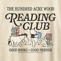 Reading Club Womens Crew Neck Short Sleeve Classic Fit Winnie The Pooh Graphic T-Shirt