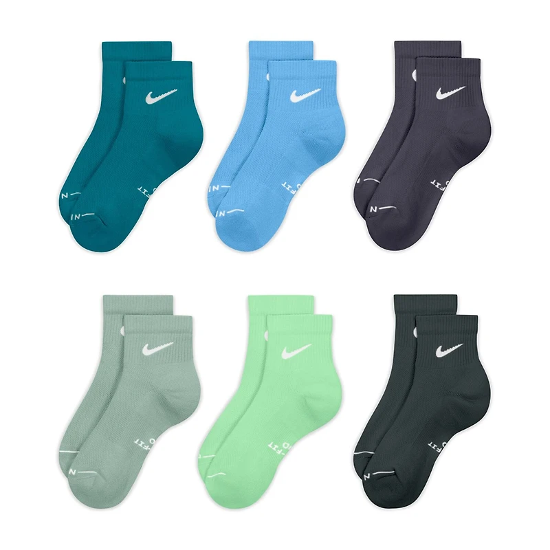 Nike Womens 6 Pair Quarter Ankle Socks