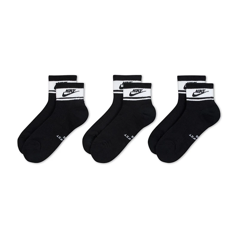 Nike Everyday Elevated Unisex Adult 3 Pair Quarter Ankle Socks