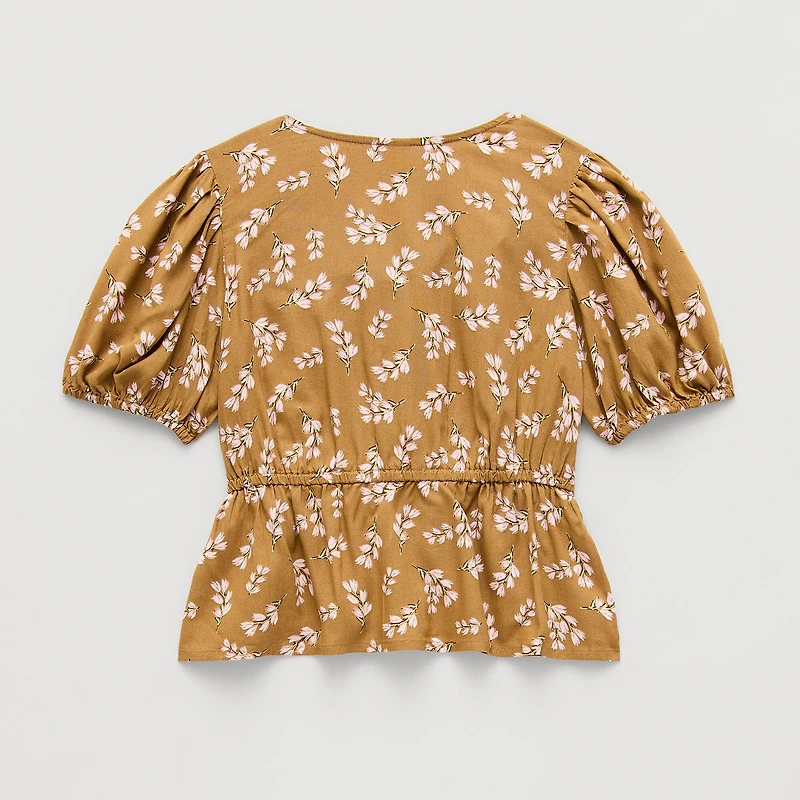 Thereabouts Little & Big Kid Girls V Neck Short Sleeve Blouse