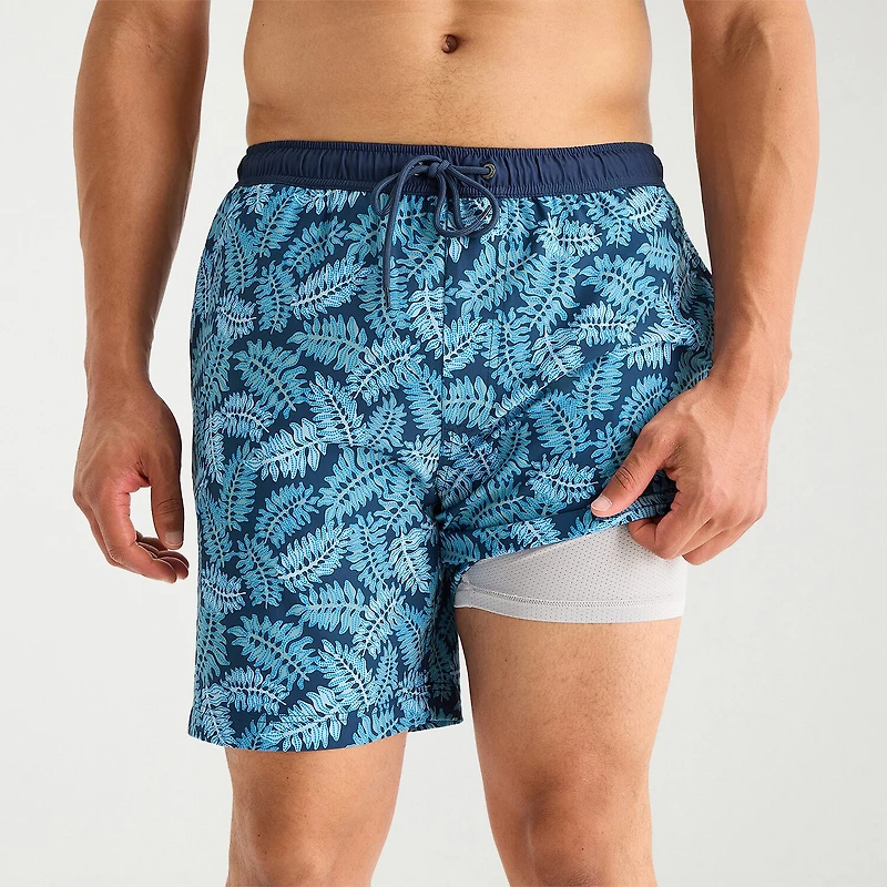 Free Country Mens 7" Camouflage Swim Trunks