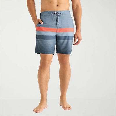 Free Country Seabreeze Stripe Mens 8" Striped Swim Trunks