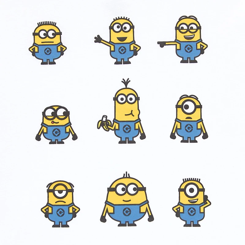 Minions Grid Boyfriend Tee Womens Juniors Crew Neck Short Sleeve Loose Fit Graphic T-Shirt