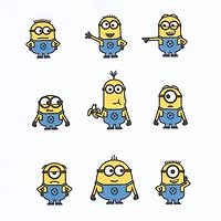 Minions Grid Boyfriend Tee Womens Juniors Crew Neck Short Sleeve Loose Fit Graphic T-Shirt