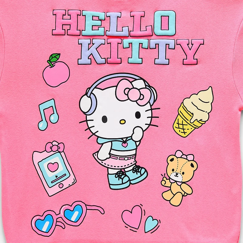 Womens Juniors Long Sleeve Hello Kitty Fleece Hoodie