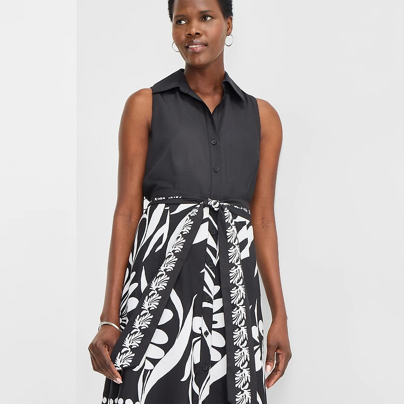 52seven Womens Midi Sleeveless Leaf Fit + Flare Dress