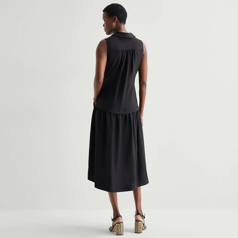 52seven Womens Sleeveless Midi Drop Waist Dress