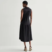 52seven Womens Sleeveless Midi Drop Waist Dress
