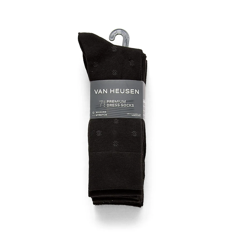 Van Heusen Fancy Dress Mens 7 Pair Crew Socks