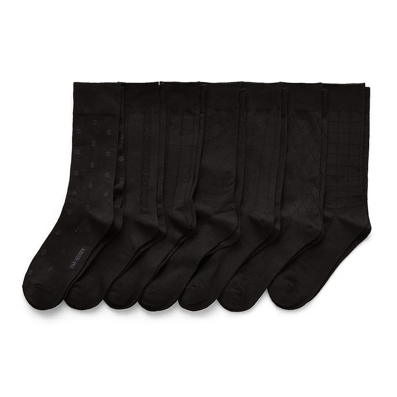 Van Heusen Fancy Dress Mens 7 Pair Crew Socks