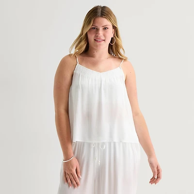 Forever 21 Womens Juniors Plus Scoop Neck Sleeveless Camisole