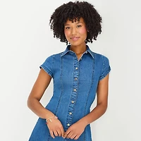Arizona Womens Juniors Short Sleeve Sundress