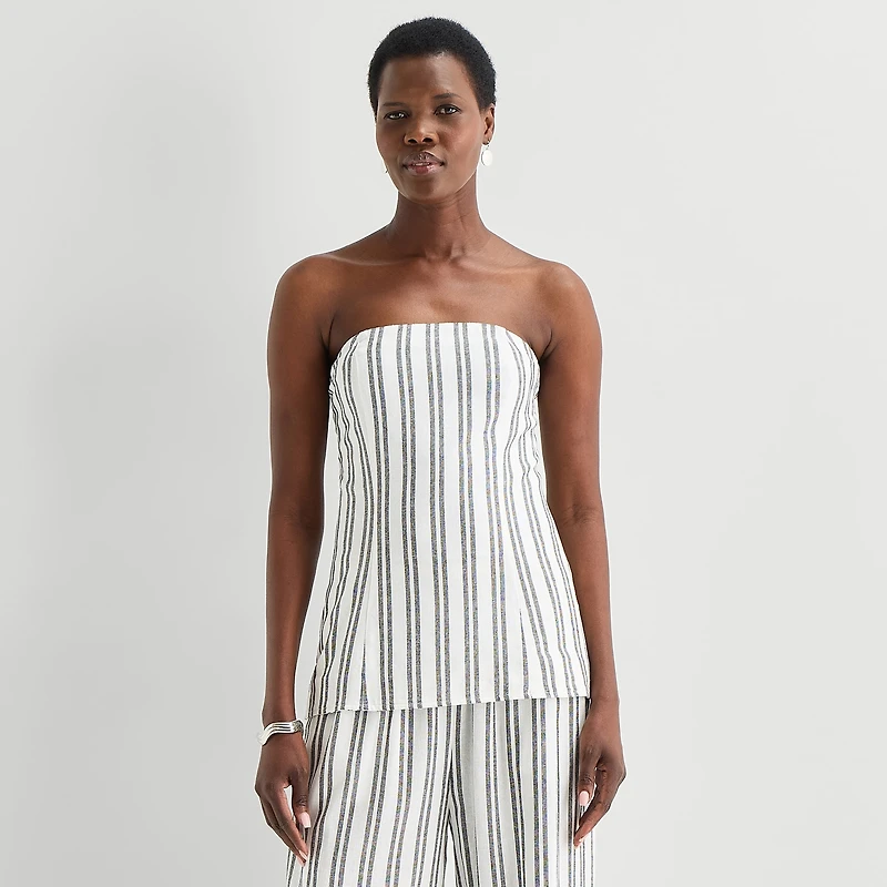 Worthington Womens Straight Neck Strapless Bandeau