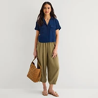 a.n.a Womens Short Sleeve Blouse