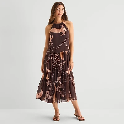 a.n.a Womens Halter Neck Sleeveless Maxi Dress