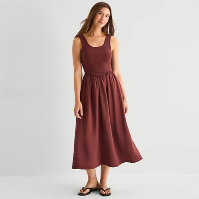 a.n.a Womens U Neck Sleeveless Maxi Dress