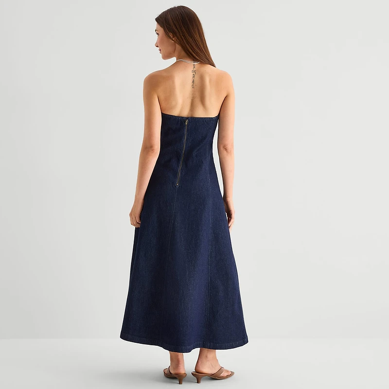 a.n.a Womens Midi Sleeveless A-Line Dress