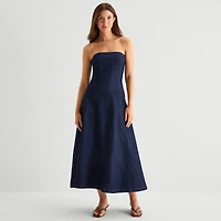 a.n.a Womens Midi Sleeveless A-Line Dress