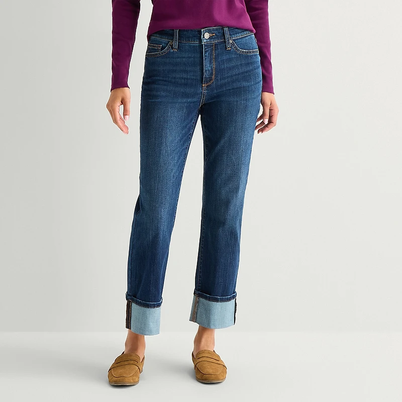 St. John's Bay Womens Tall High Rise Straight Leg Jean