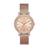 Relic By Fossil Laurie Womens Multi-Function Rose Goldtone Bracelet Watch Zr34399