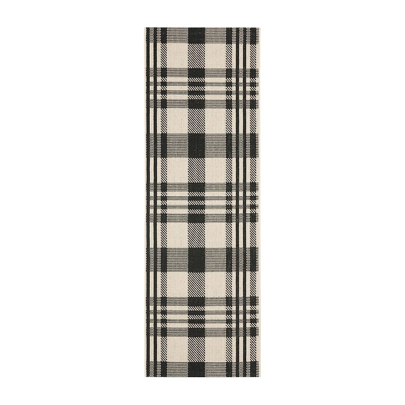 Safavieh Courtyard Collection Cori Plaid Indoor/Outdoor Runner Rug
