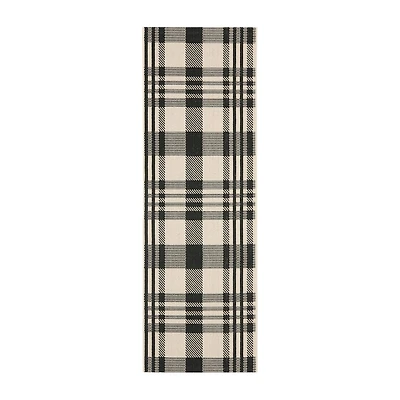 Safavieh Courtyard Collection Cori Plaid Indoor/Outdoor Runner Rug