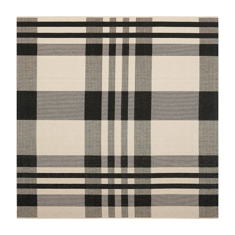 Safavieh Courtyard Collection Cori Plaid Indoor/Outdoor Square Area Rug