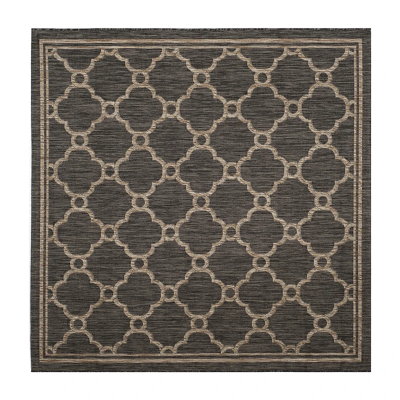 Safavieh Courtyard Collection Ian Geometric Indoor/Outdoor Square Area Rug