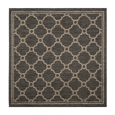 Safavieh Courtyard Collection Ian Geometric Indoor/Outdoor Square Area Rug