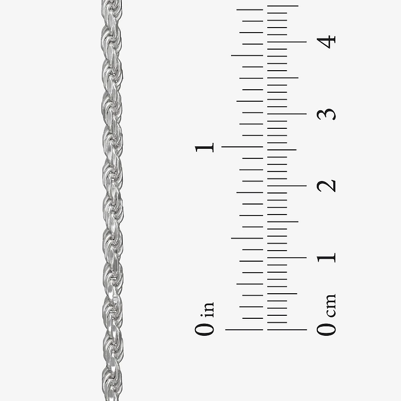 Made in Italy Unisex Adult Sterling Silver 30 Inch Rope Chain Necklace