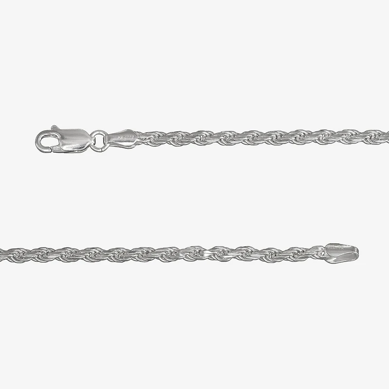 Made in Italy Unisex Adult Sterling Silver 30 Inch Rope Chain Necklace