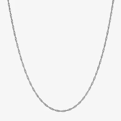 Made in Italy Sterling Silver Solid Singapore Chain Necklace