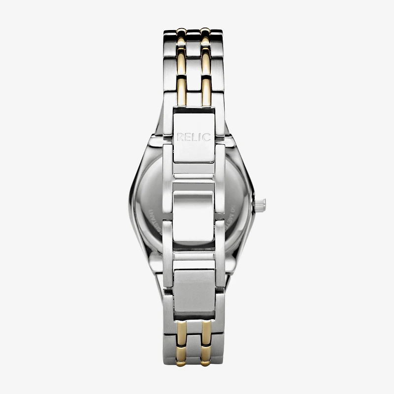 Relic By Fossil Relic Womens Two Tone Bracelet Watch Zr11775